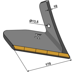 Flügelschar, Hartmetall beschichtet - links 101EXT1097 Köckerling Nachbau