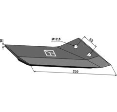 Scharflügel KF30P rechts 250 x 130 mm verstärkt LEMKEN 3374462 - Nachbau
