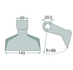 Marteau pour broyeur GESTIN 45165116D adaptable
