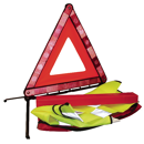 Kit sécurité triangle E27 + gilet EN471 jaune XL