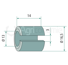 Entretoise 14x13 pour broyeur adaptable 
