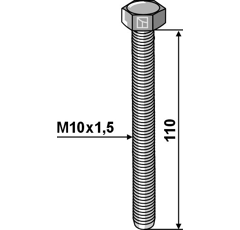 Schraube M10x1,5 - Verzinkt - 8.8 - Länge 110