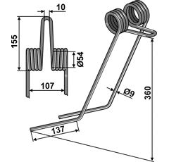 Griffe Ø12mm pour semoir KUHN K3005740 adaptable - Blacksteel©