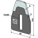 Abstreifer für Packerwalze 51K305B Kverneland, Maletti Nachbau