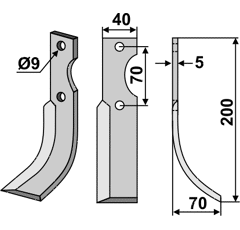 Fräsmesser Rechts 200 x 40 Adriatica, Fort Nachbau