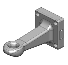 Ringzugöse, Ø 40 mm  120x120 mm, 4-Loch,mit Büchse, Schwarz     
