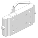 Adapterplatte 250 S28,Lochbild 140 x 80  Schwarz, Scharmüller