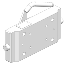 Adapterplatte 250 S28,Lochbild 140 x 80  Schwarz, Scharmüller