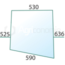 Vitre de porte D/G pour machine agricole CASE IH 520619 adaptable