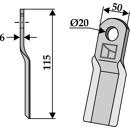 Fléau 115 x 50 x 6 mm pour broyeur HUMUS 32792398 adaptable