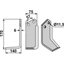 Fräsmesser - links HOW02L Howard Nachbau