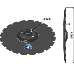 Disco dentado Ø430х5 mm para sembradora VÄDERSTAD 459608 adaptable - BlackSteel©