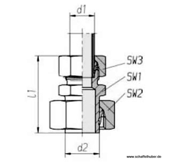 Verschraubung KOR12S12L  M 20x1.5/M 18x1.5