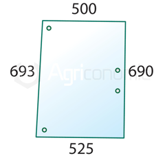 Seitenscheibe für Landmaschine LANDINI 3302705M5 Nachbau