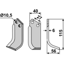 Fräsmesser Rechts 115 x 40 B.C.S. Nachbau