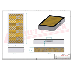 Filtre à air adaptable HIFI FILTER SC16160