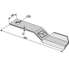 Messer links für Mulcher MC CONNEL 7770703 Nachbau  