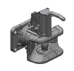 Flanschzugmaul autom, 160x100 mm, Ø 38 mm Schwarz      