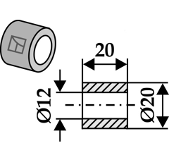 Entretoise 20x12 pour broyeur VOTEX adaptable - Blacksteel©