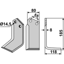Fräsmesser Rechts 185 x 80 Sicma Nachbau