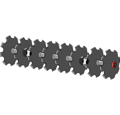 Train de disques assembles avec disques crénelés Ø 510 mm adaptable