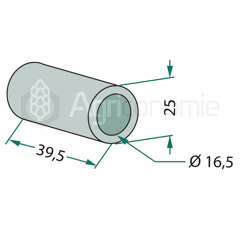 Entretoise 39,5x16,5 pour broyeur KVERNELAND adaptable 
