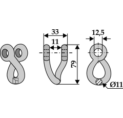 Schäkel 79 x 33 für Mulcher HERDER – Nachbau  