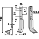 Fräsmesser Links 190 x 30 Holder Nachbau