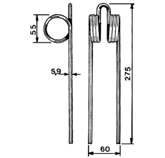 Schwaderzinken für Heuwender KONGSKILDE 5034 GW139 - Nachbau