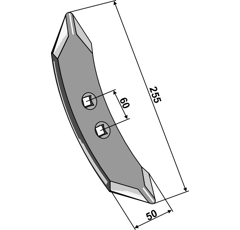 Soc 255 x 50 mm pour cultivateur KUHN adaptable
