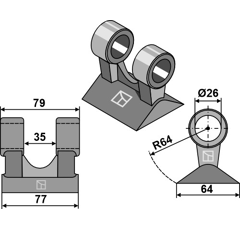 Hammerschlegel für Mulcher BONFORD 03.958.01 – Nachbau  