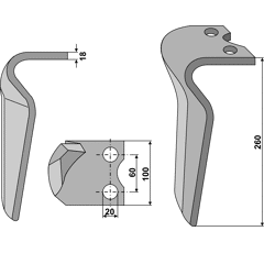 Kreiseleggenzinken - rechts RH450DER Krone Nachbau