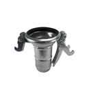 Raccord femelle cannelé sphérique 60 mm à 2 crochets galva