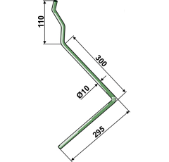 Griffe Ø10mm gauche pour semoir AMAZONE 3421400 adaptable