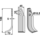 Fräsmesser Links 186 x 45 Nibbi Decimo Nachbau