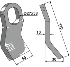 Fléau pour broyeur 110x60mm SLAGKRAFT  adaptable - Blacksteel©