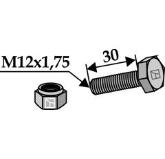 Boulon M12x1,75 x 30 pour broyeur DÜCKER adaptable - Blacksteel©