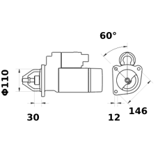 Démarreur MAHLE LETRIKA 24 V - 6,6 kW / MS 696