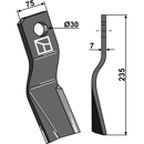 Fléau 235 x 75 mm pour broyeur VOTEX 3514020 adaptable