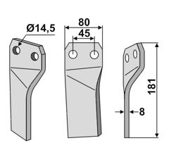 Rotorzinken - rechts MAS32R Maschio Nachbau