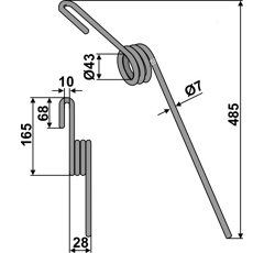Griffe Ø7mm arrière pour semoir RABE 9004.15.23 adaptable 