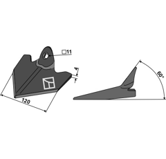 Cœur 120 x 4 mm pour bineuse EINBÖCK 15.265.01 adaptable - BlackSteel©