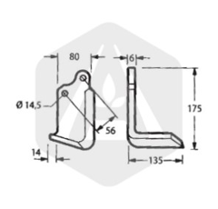 Lame droite pour fraise-rotavator MASCHIO 2108430 adaptable