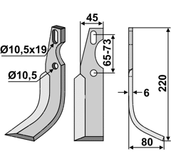 Fräsmesser Rechts 220 x 45 Diesse Nachbau