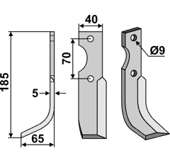 Fräsmesser Links 185 x 40 Fort Nachbau