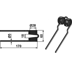 Dent de fenaison pour auto-chargeuse MENGELE 02-128199 adaptable - BlackSteel©