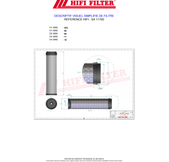 Filtre à air adaptable HIFI FILTER SA11792
