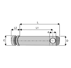 Axe de 3eme point 25 x 131 mm adaptable