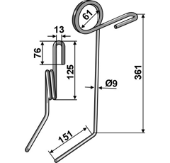 Dent pour semoir GASPARDO G18903650 adaptable
