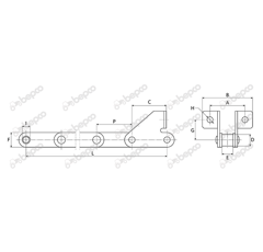 Chaine d'élévateur 139 maillons pour moissonneuse-batteuse CLAAS adaptable